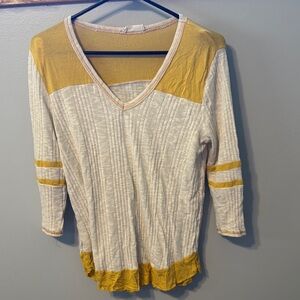 Hummingbird Yellow and White Women's Top